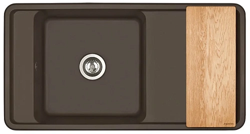 Кухонная мойка Aquaton Беллис 97 1A725132BS280 из литого мрамора, кофе Кухонная мойка Aquaton Беллис 97 1A725132BS280 из литого мрамора, кофе