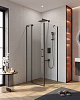 Картинка анонса товара «душевой уголок cezares slider-ah-1-80-70/80-c-nero 70-80x80см стекло прозрачное, профиль черный»