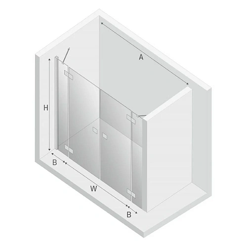 Душевая дверь NEW TRENDY REFLEXA 210x200 EXK-1210/EXK-1211 хром Душевая дверь NEW TRENDY REFLEXA 210x200 EXK-1210/EXK-1211 хром