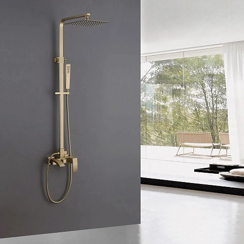 Душевая система ABBER Wasserfall AF8616G с изливом, золото матовое Душевая система ABBER Wasserfall AF8616G с изливом, золото матовое