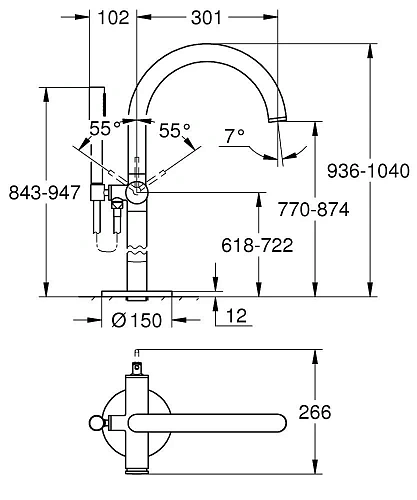 Смеситель для ванны GROHE Atrio New теплый закат глянец (32653DA3) Смеситель для ванны GROHE Atrio New теплый закат глянец (32653DA3)