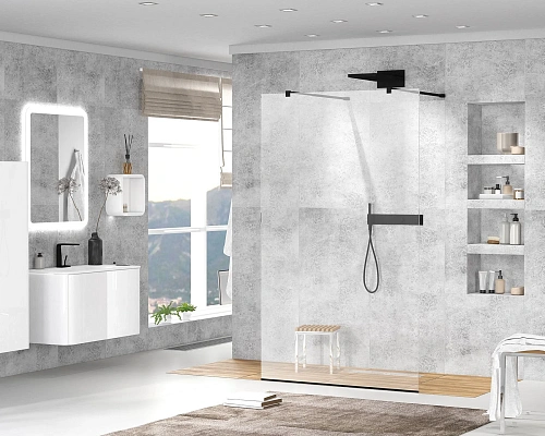 Душевая перегородка CEZARES LIBERTA-L-2-140-C-NERO 140см стекло прозрачное, профиль черный Душевая перегородка CEZARES LIBERTA-L-2-140-C-NERO 140см стекло прозрачное, профиль черный