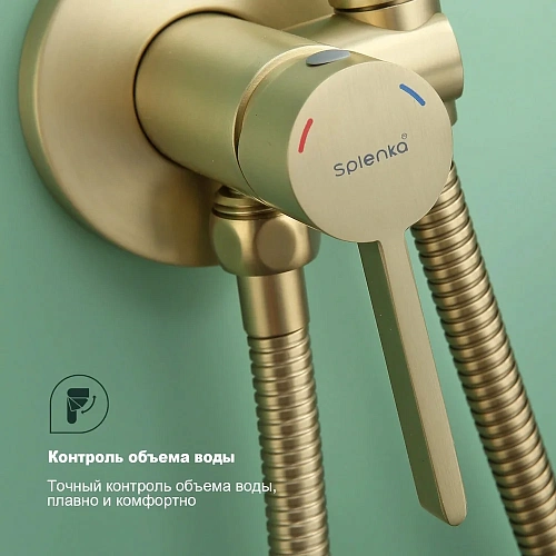 Гигиенический душ Splenka S221.52.03 встраиваемый, золотой сатин Гигиенический душ Splenka S221.52.03 встраиваемый, золотой сатин