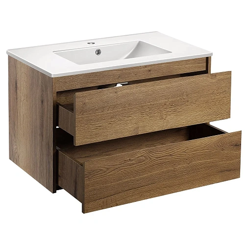 Тумба под раковину Vincea Gio 800 подвесная, 2 выкатных ящика soft-close, T.Oak VMC-2G800TO Тумба под раковину Vincea Gio 800 подвесная, 2 выкатных ящика soft-close, T.Oak VMC-2G800TO