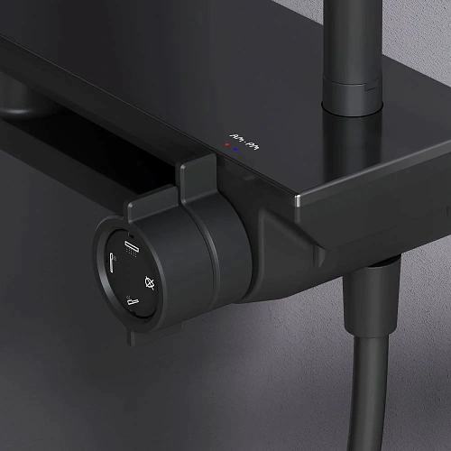 Душевая система AM.PM Gem F0790722 верхний душ 220мм черный Душевая система AM.PM Gem F0790722 верхний душ 220мм черный