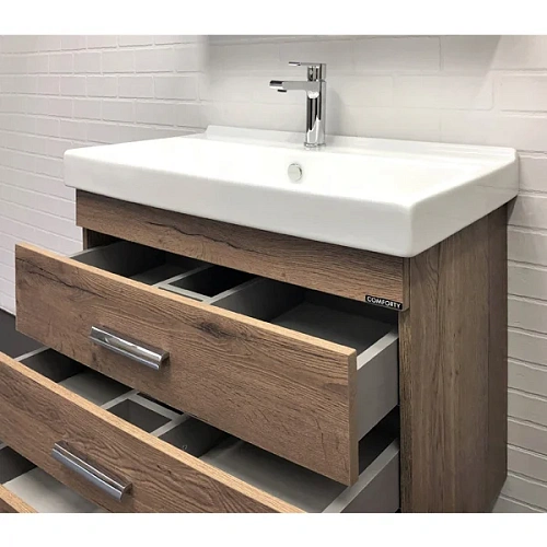 Тумба с раковиной Comforty Никосия-80Н 00-00007621 дуб темный раковина Fest 80 Тумба с раковиной Comforty Никосия-80Н 00-00007621 дуб темный раковина Fest 80