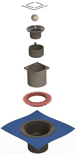 Душевой трап BERGES ZENTRUM Norma 100х100, хром глянец, выпуск D50/75/110 H74 вертикальный 091462 Душевой трап BERGES ZENTRUM Norma 100х100, хром глянец, выпуск D50/75/110 H74 вертикальный 091462