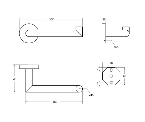 Держатель туалетной бумаги CEZARES RELAX-PH2-GM оружейная сталь Держатель туалетной бумаги CEZARES RELAX-PH2-GM оружейная сталь