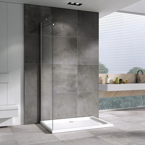 Боковая стенка ABBER Zart S71 70 см универсальная, профиль хром, стекло прозрачное Боковая стенка ABBER Zart S71 70 см универсальная, профиль хром, стекло прозрачное