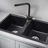Кухонная мойка Granula 8101, ШВАРЦ (чёрный металлик), кварц 810х500 Кухонная мойка Granula 8101, ШВАРЦ (чёрный металлик), кварц 810х500