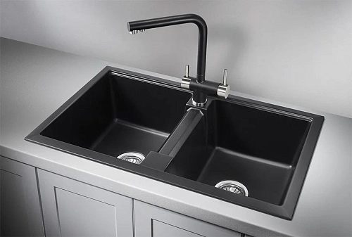 Кухонная мойка Granula 8101, ШВАРЦ (чёрный металлик), кварц 810х500 Кухонная мойка Granula 8101, ШВАРЦ (чёрный металлик), кварц 810х500