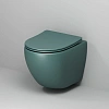 Унитаз подвесной GROSSMAN GR-4455OLMS Color 485x360x375 зеленый матовый безободковый с тонкой крышкой Унитаз подвесной GROSSMAN GR-4455OLMS Color 485x360x375 зеленый матовый безободковый с тонкой крышкой