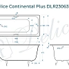 Ванна чугунная Delice Continental PLUS 170х70 DLR230634R с отверстиями под ручки Ванна чугунная Delice Continental PLUS 170х70 DLR230634R с отверстиями под ручки