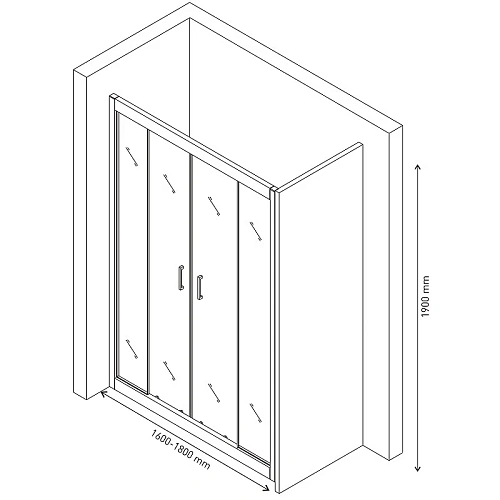 Душевая дверь BERGES PORTA 160-180 063103 Душевая дверь BERGES PORTA 160-180 063103