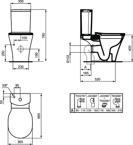 Чаша напольного унитаза Ideal Standard CONNECT AIR AquaBlade E009701 без сиденья Чаша напольного унитаза Ideal Standard CONNECT AIR AquaBlade E009701 без сиденья