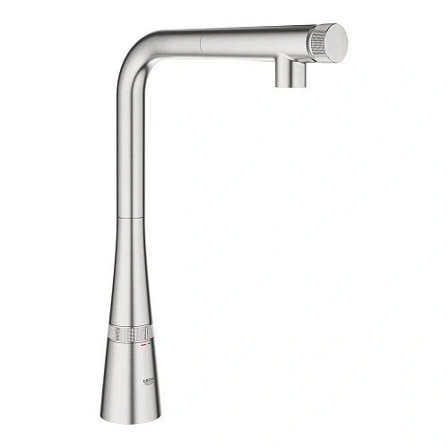 Смеситель для кухни GROHE Zedra SmartControl, суперсталь (31593DC2) с выдвижным L-образным изливом Смеситель для кухни GROHE Zedra SmartControl, суперсталь (31593DC2) с выдвижным L-образным изливом