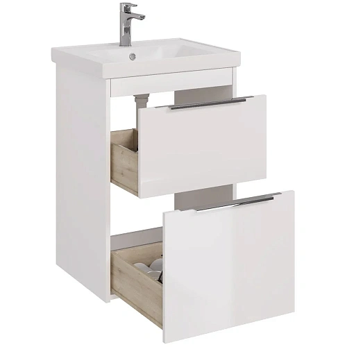 Тумба под раковину DREJA PRIME, 60 см, подвесная/напольная, 2 ящика, белый глянец 99.9300 Тумба под раковину DREJA PRIME, 60 см, подвесная/напольная, 2 ящика, белый глянец 99.9300