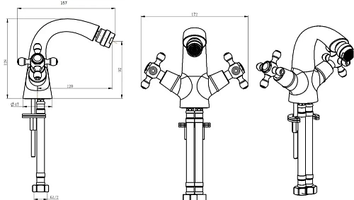 Смеситель для биде Boheme FLORA хром 276-FL Смеситель для биде Boheme FLORA хром 276-FL
