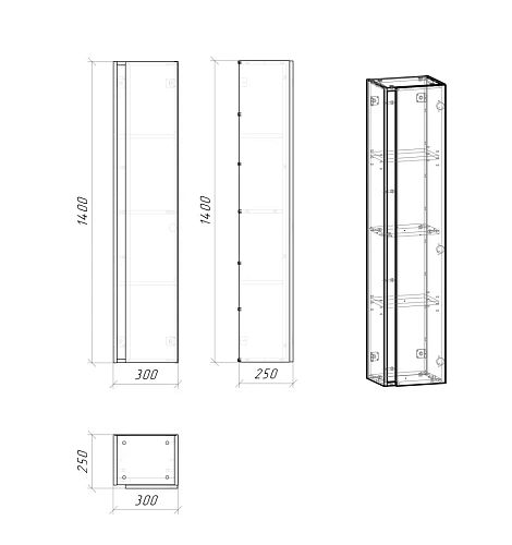 Шкаф-пенал GROSSMAN ЮНИТ-30 см универсальный ЛДСП кадена вуд 208012 Шкаф-пенал GROSSMAN ЮНИТ-30 см универсальный ЛДСП кадена вуд 208012