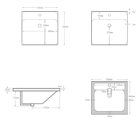 Раковина Aquanet Flash 50 00333265 Раковина Aquanet Flash 50 00333265