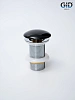 Картинка анонса товара «донный клапан gid без перелива bl100 72201k черный глянцевый 7x7x10»