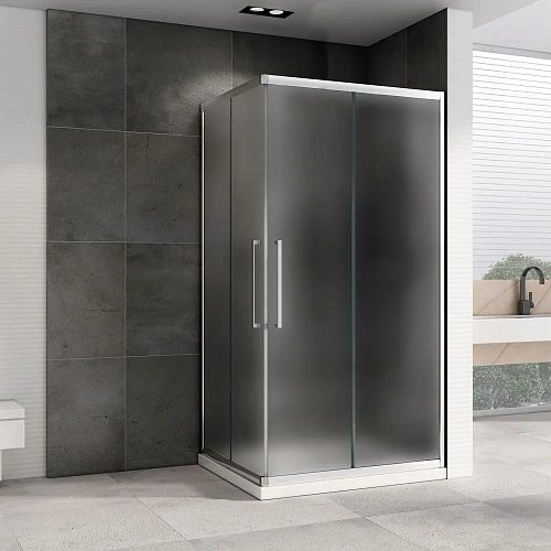 Душевой уголок ABBER Schwarzer Diamant AG02129MH 120x90 см универсальный, профиль хром, стекло матовое Душевой уголок ABBER Schwarzer Diamant AG02129MH 120x90 см универсальный, профиль хром, стекло матовое