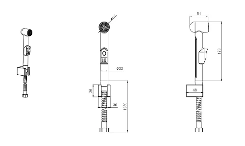 Гигиеническая лейка Aquatek AQ2050MB черный матовый Гигиеническая лейка Aquatek AQ2050MB черный матовый