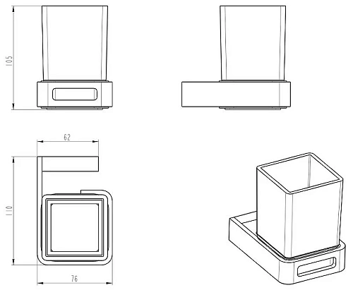 Стакан Boheme Q 10944-SGM черный Стакан Boheme Q 10944-SGM черный