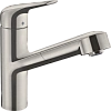 Смеситель для кухни Hansgrohe Focus M42 150, с вытяжным изливом, 1jet, sBox 71829800, под сталь