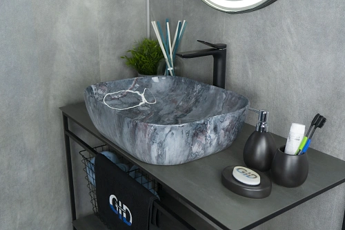 Раковина Gid K397G124 54401 накладная под камень глянцевая 50x40x14 Раковина Gid K397G124 54401 накладная под камень глянцевая 50x40x14