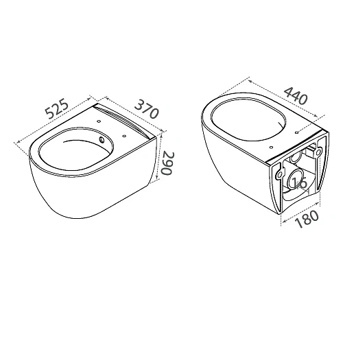 Унитаз подвесной Boheme Bianca 963-SET-W белый глянец с крышкой Унитаз подвесной Boheme Bianca 963-SET-W белый глянец с крышкой