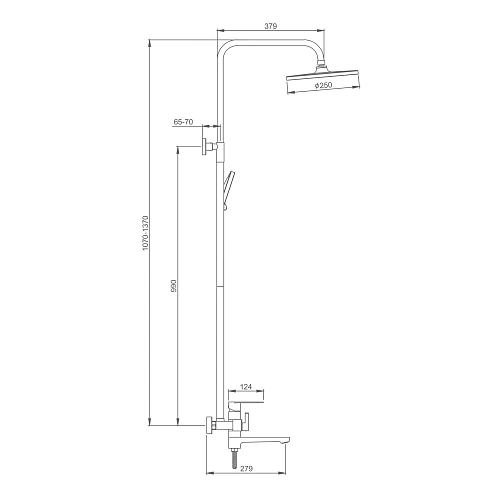 Душевая система Splenka S222.24.03, золотой сатин Душевая система Splenka S222.24.03, золотой сатин