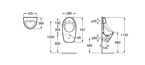 Писсуар Roca Euret 35945F000 Писсуар Roca Euret 35945F000