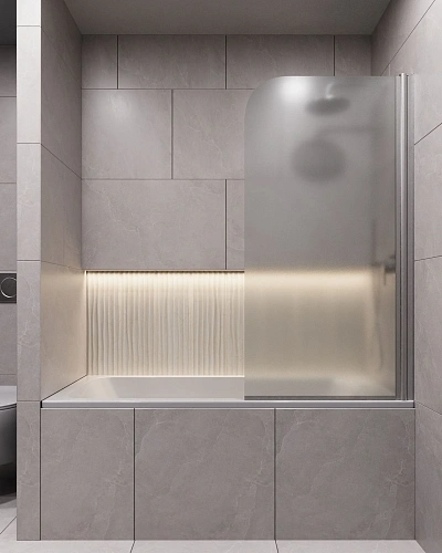 Шторка на ванну Timo TCM-70/02F-6 на монопетле 1400x700, профиль хром матовый, стекло матовое 6 мм Шторка на ванну Timo TCM-70/02F-6 на монопетле 1400x700, профиль хром матовый, стекло матовое 6 мм