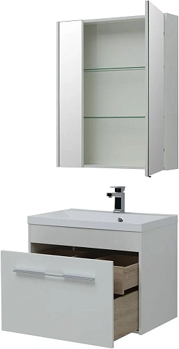 Тумба под раковину Aquanet Августа 75 белый (ручки хром) 00274144 Тумба под раковину Aquanet Августа 75 белый (ручки хром) 00274144