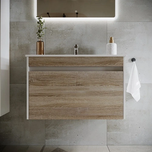 Тумба под раковину Sancos Smart SM80E дуб бардолино/белый Тумба под раковину Sancos Smart SM80E дуб бардолино/белый