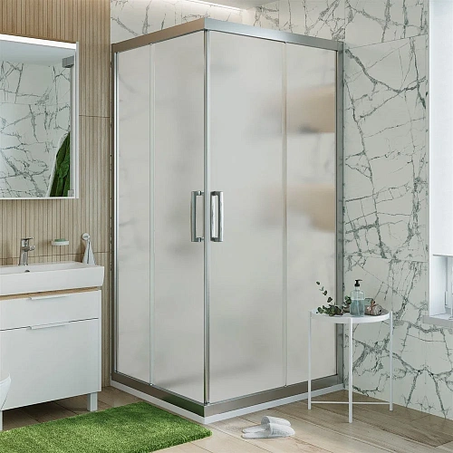 Душевой уголок STWORKI Дублин 95x95 см профиль хром матовый, стекло матовое 459798 Душевой уголок STWORKI Дублин 95x95 см профиль хром матовый, стекло матовое 459798