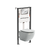 Картинка анонса товара «комплект унитаза ceramica nova forma rimless cn3009_121001ch с инсталляцией balance и клавишей смыва circle, хром»