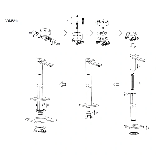 Смеситель для раковины AQUAme Savona AQM6811CR напольной, хром Смеситель для раковины AQUAme Savona AQM6811CR напольной, хром