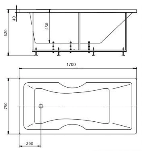 Акриловая ванна Aquatek Феникс-170 гидромассПН с фронтальным экраном слив слева FEN170-0000089 Акриловая ванна Aquatek Феникс-170 гидромассПН с фронтальным экраном слив слева FEN170-0000089