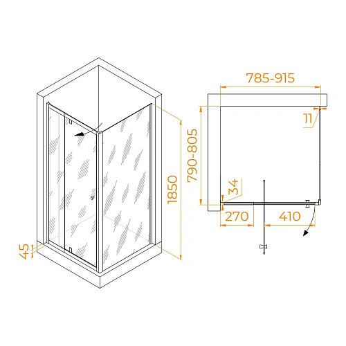 Душевой уголок RGW PA-32B (PA-02B + Z-050-1B) 800x800 мм 41083288-014 черный Easy Clean Душевой уголок RGW PA-32B (PA-02B + Z-050-1B) 800x800 мм 41083288-014 черный Easy Clean