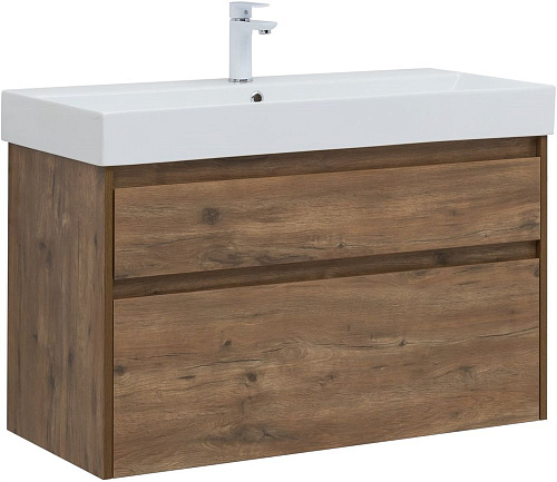 Тумба под раковину Aquanet Nova Lite 100 (SLIM SYNERGY) дуб рустикальный, 2 ящика 00249957 Тумба под раковину Aquanet Nova Lite 100 (SLIM SYNERGY) дуб рустикальный, 2 ящика 00249957