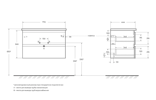 Тумба под раковину BelBagno ALBANO-CER-800-2C-SO-RNG подвесная 770x440 Robere Nature Grigio Тумба под раковину BelBagno ALBANO-CER-800-2C-SO-RNG подвесная 770x440 Robere Nature Grigio