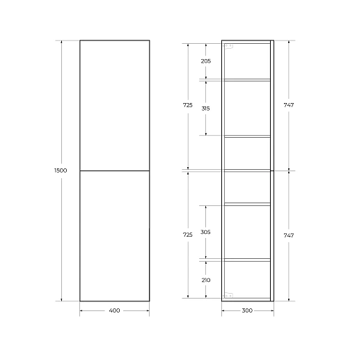 Шкаф-пенал BelBagno DUE-1500-2A-SC-GM-P универсальный ,Оружейная сталь, 400x300x1500 Шкаф-пенал BelBagno DUE-1500-2A-SC-GM-P универсальный ,Оружейная сталь, 400x300x1500