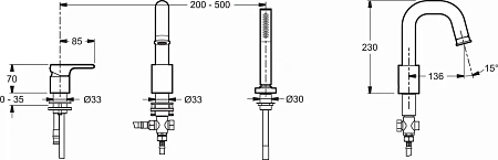 Смеситель на борт ванны Jacob Delafon Singulier E10873-CP Смеситель на борт ванны Jacob Delafon Singulier E10873-CP