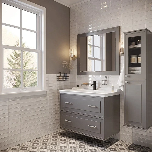 Шкаф-пенал STWORKI Хадстен R, серый 540845 Шкаф-пенал STWORKI Хадстен R, серый 540845