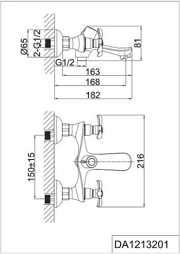 Смеситель для ванны D&K Documenta Hessen DA1213201 Смеситель для ванны D&K Documenta Hessen DA1213201