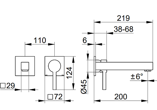 Смеситель для раковины Keuco Edition 90 Square 59116010200 Смеситель для раковины Keuco Edition 90 Square 59116010200