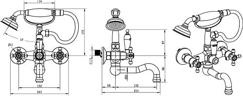Смеситель для ванны Boheme Сamelia 273-Camelia Смеситель для ванны Boheme Сamelia 273-Camelia