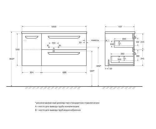 Тумба под раковину CEZARES ECO-CER-N-1000-2C-1A-SO-BL-R Bianco Lucido 1000x457 подвесная Тумба под раковину CEZARES ECO-CER-N-1000-2C-1A-SO-BL-R Bianco Lucido 1000x457 подвесная